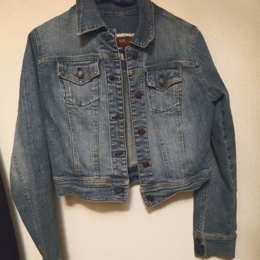 Wax jeans medium washed Jean Jacket crop length size M